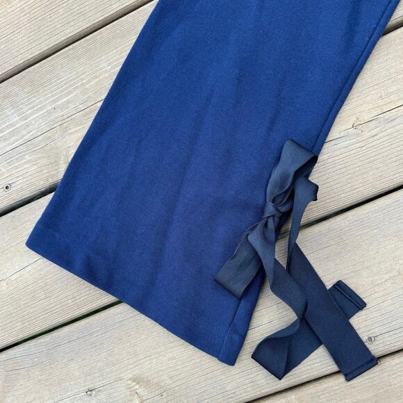 J.Crew size M Ribbon Tie Bell Sleeve Crewneck Sweatshirt - Navy - Picture 12 of 12